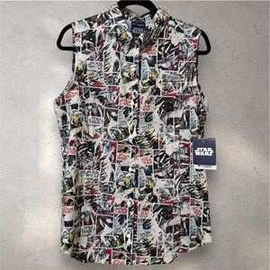 NWT! Columbia PFG Star Wars Edition Super Tamiami Comic Strip Sleeveless Shirt